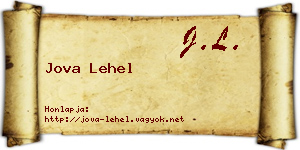 Jova Lehel névjegykártya